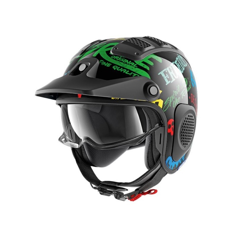 Cască deschisă SHARK X-DRAK Freestyle negru-albastru-verde