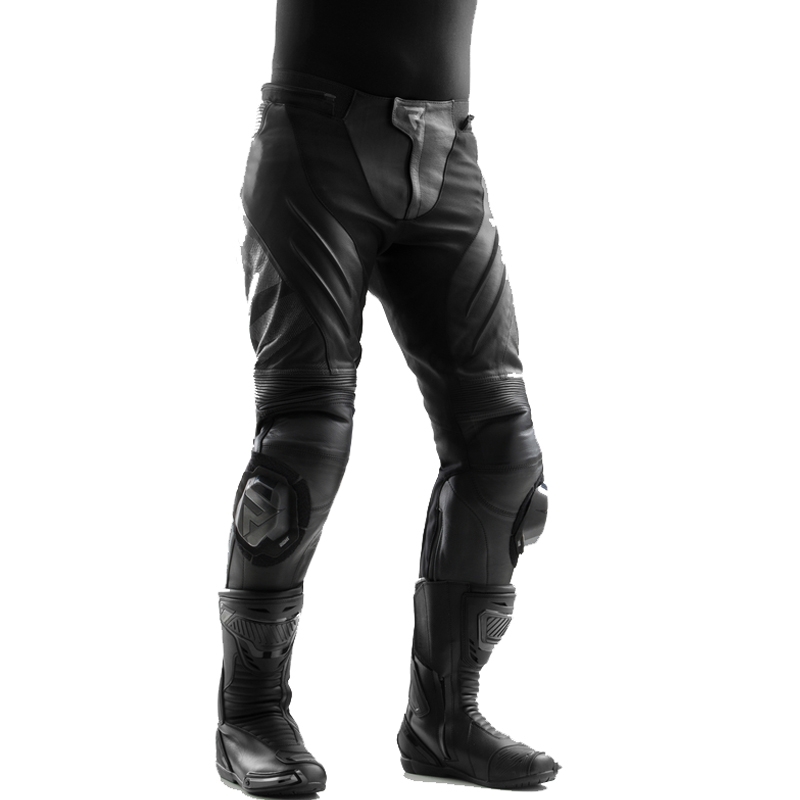 Pantaloni de motocicletă din piele Rebelhorn Inferno negri