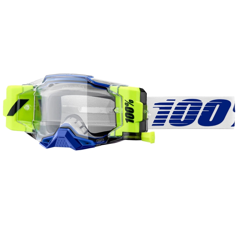 Ochelari motocross 100% - USA Armega Forecast albaștri cu plexiglas transparent