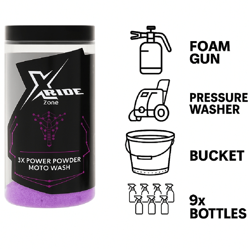 Șampon pudră pentru motociclete XzoneRide® Power Powder-Moto Wash 60 g
