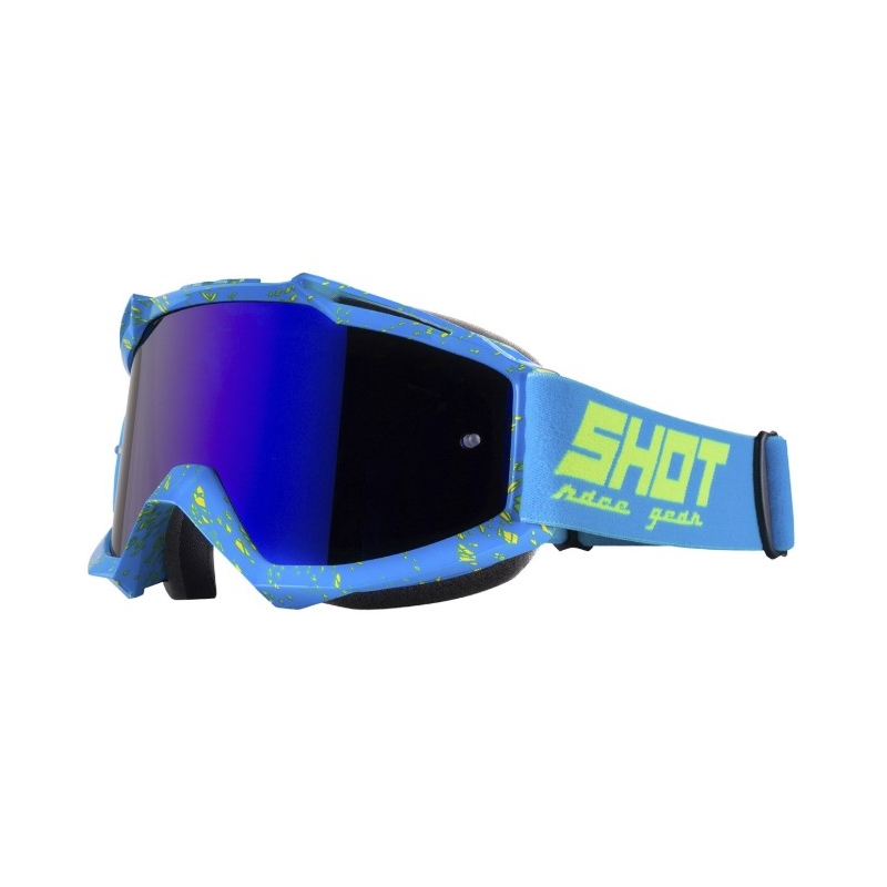 Ochelari de motocros Shot Iris Scratch albastru-fluo galben lichidare