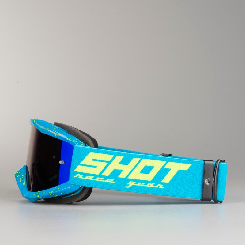 Ochelari de motocros Shot Iris Scratch albastru-fluo galben lichidare