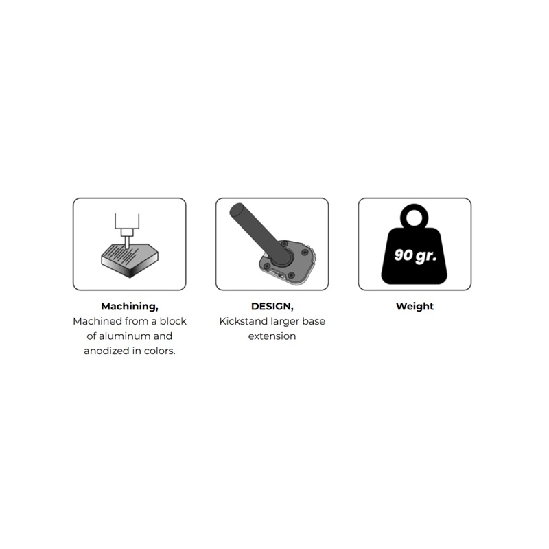 Kickstand extension PUIG Negru pentru BMW R 1300 GS 2023-2026