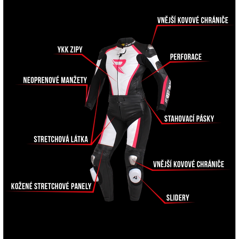 Salopeta pentru femei Street Racer Kiara black-white-fluo pink lichidare