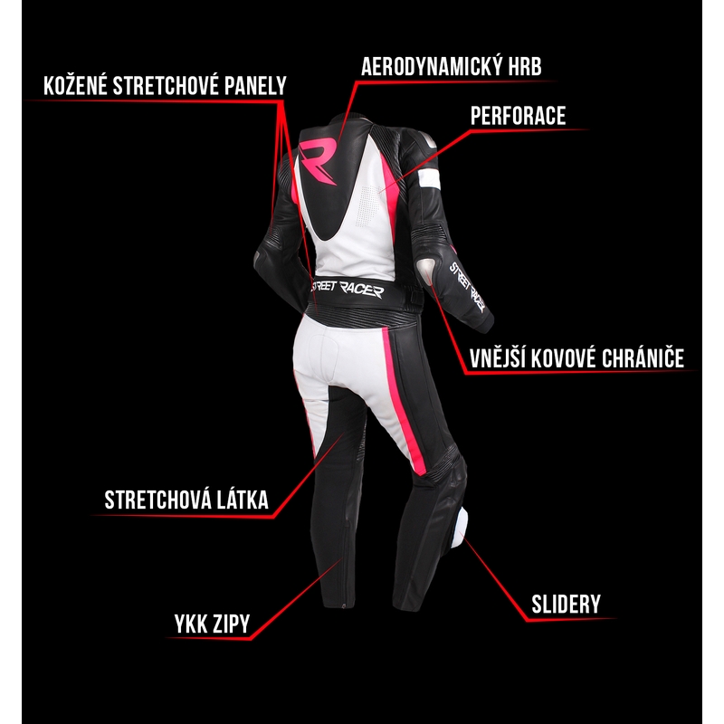 Salopeta pentru femei Street Racer Kiara black-white-fluo pink lichidare