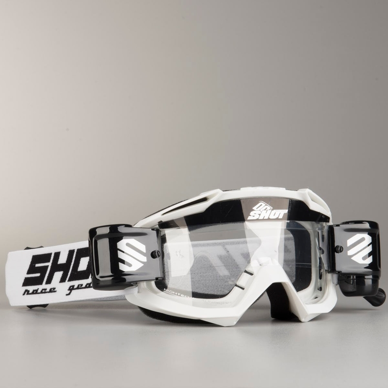 Ochelari de motocros Shot Assault Roll-Off alb