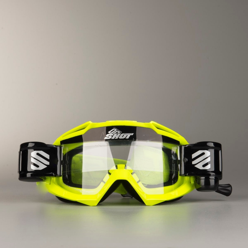 Ochelari de motocros Shot Assault Roll-Off galben fluo