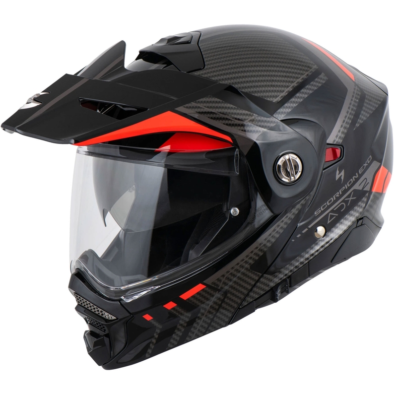 Cască de motocicletă Scorpion ADX-2 LEWIS, tip flip-up, negru-roșu