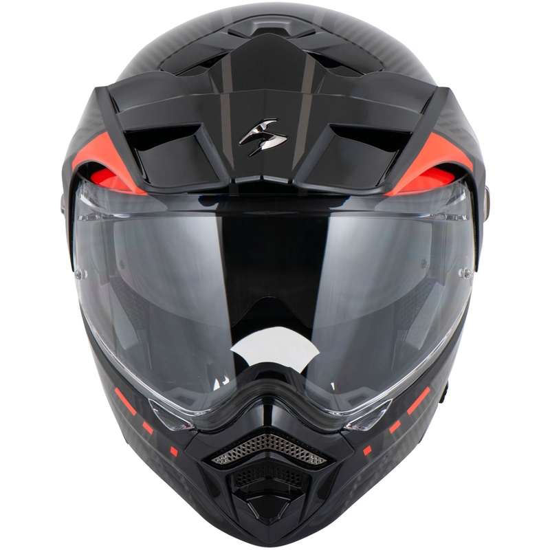 Cască de motocicletă Scorpion ADX-2 LEWIS, tip flip-up, negru-roșu