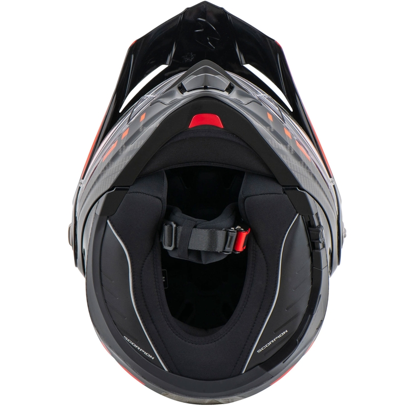Cască de motocicletă Scorpion ADX-2 LEWIS, tip flip-up, negru-roșu