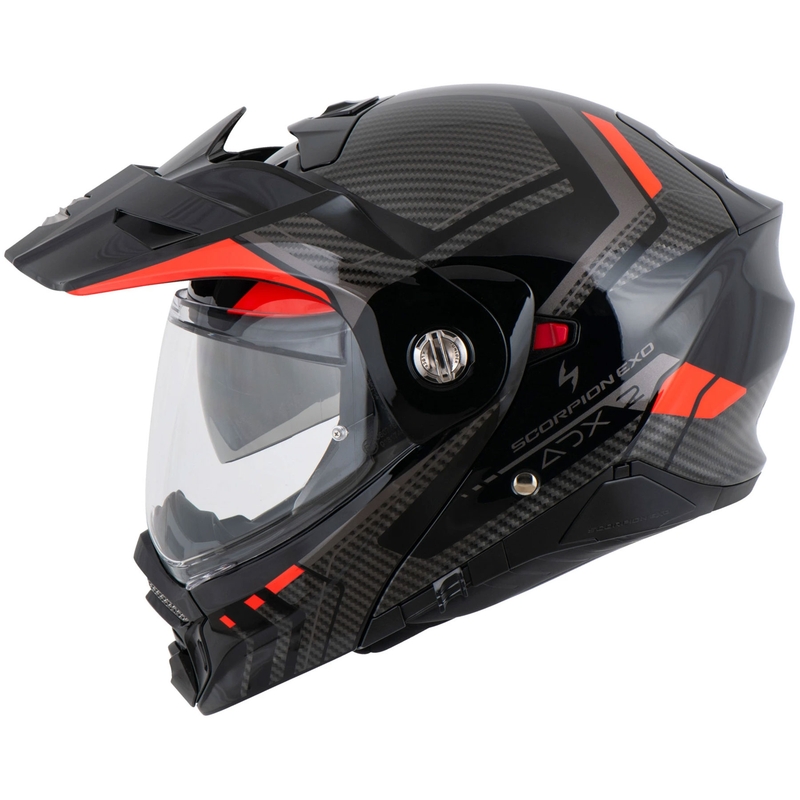 Cască de motocicletă Scorpion ADX-2 LEWIS, tip flip-up, negru-roșu