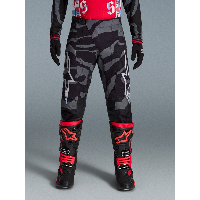 Pantaloni motocross Alpinestars Techstar ediție limitată Beast Coast gri-negru-portocaliu