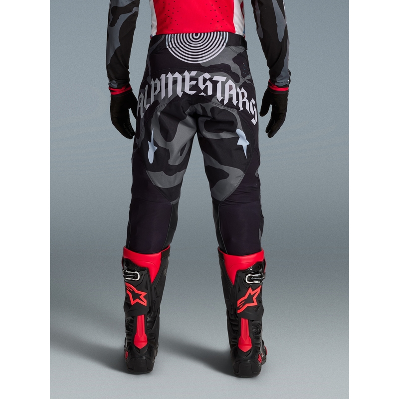 Pantaloni motocross Alpinestars Techstar ediție limitată Beast Coast gri-negru-portocaliu