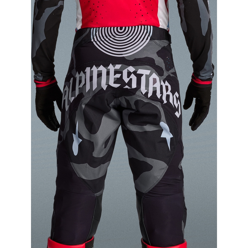 Pantaloni motocross Alpinestars Techstar ediție limitată Beast Coast gri-negru-portocaliu
