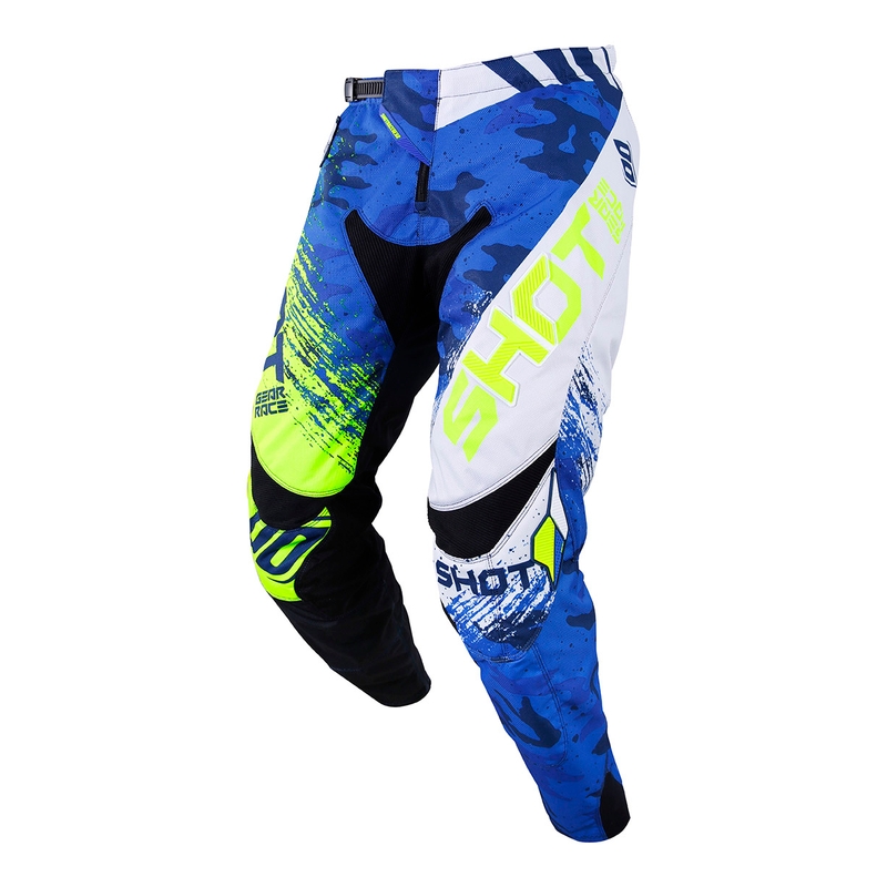 Pantaloni motocross Shot CONTACT Counter albastru-fluo galben