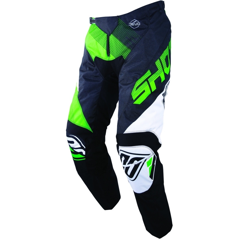 Pantaloni de motocros Shot DEVO Ultimate negru-fluo verde