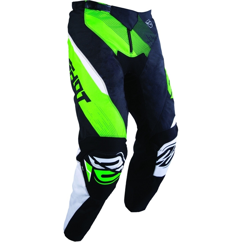 Pantaloni de motocros Shot DEVO Ultimate negru-fluo verde