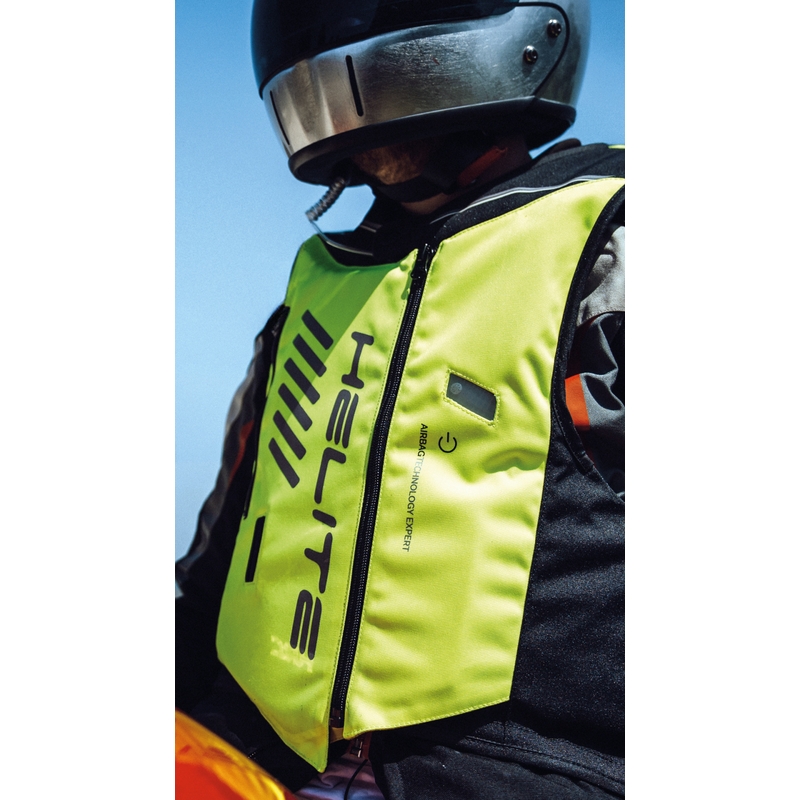 Vestă airbag Helite Double Turtle Hivis verde-galben