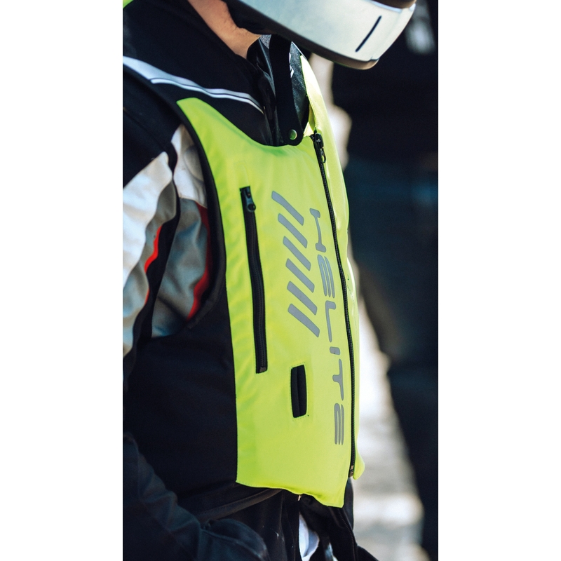 Vestă airbag Helite Double Turtle Hivis verde-galben