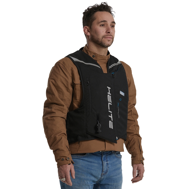 Vestă airbag Helite Double Turtle Hivis verde-galben