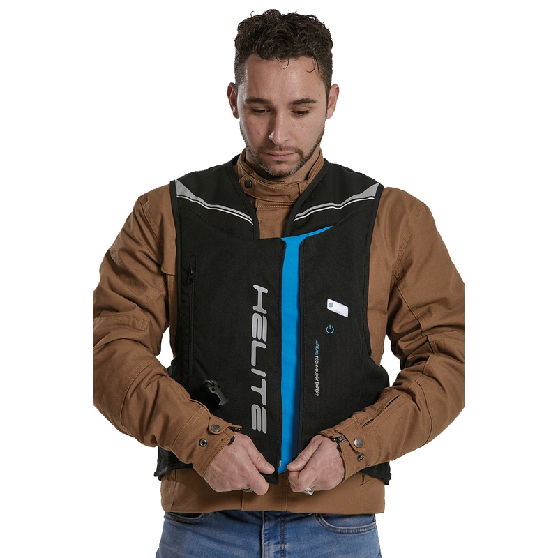 Vestă airbag Helite Double Turtle Hivis verde-galben