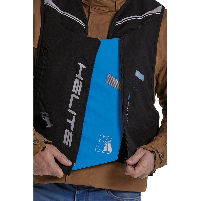 Vestă airbag Helite Double Turtle Hivis verde-galben