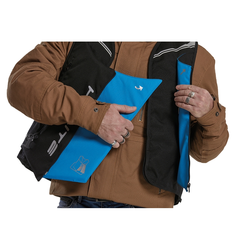 Vestă airbag Helite Double Turtle Hivis verde-galben