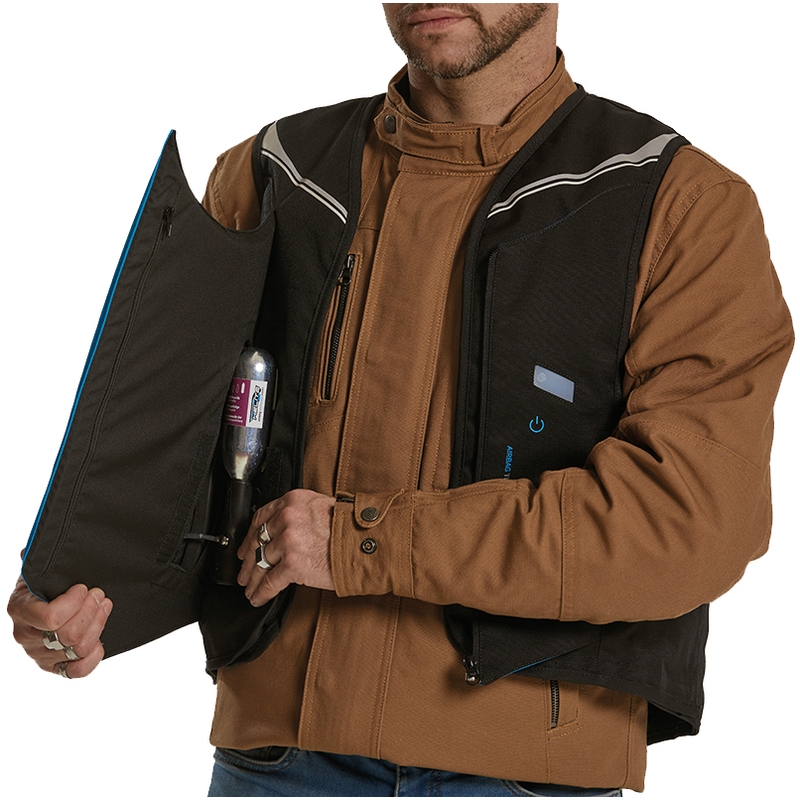 Vestă airbag Helite Double Turtle Hivis verde-galben