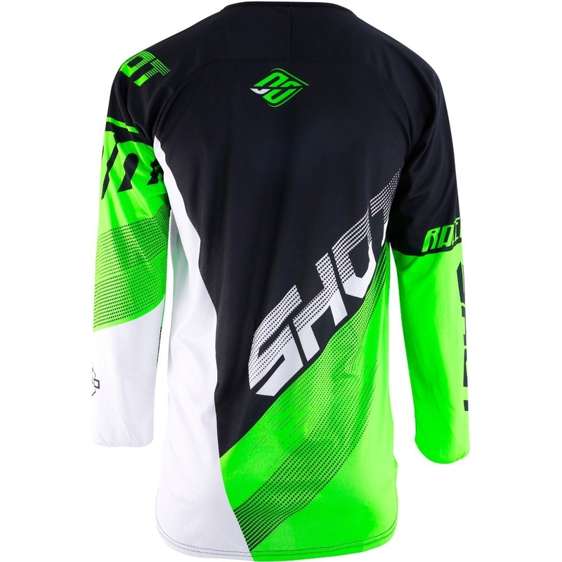 Tricou de motocros Shot DEVO Ultimate negru-fluo verde