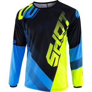Tricou de motocros Shot DEVO Ultimate albastru-fluo galben lichidare
