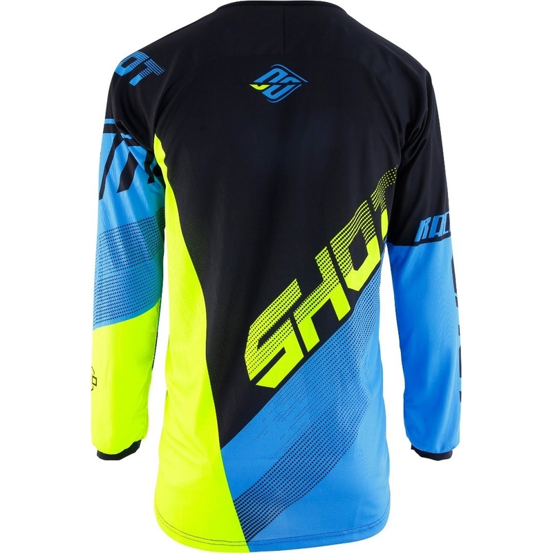 Tricou de motocros Shot DEVO Ultimate albastru-fluo galben lichidare