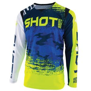Tricou de motocros Shot CONTACT Counter albastru-fluo galben