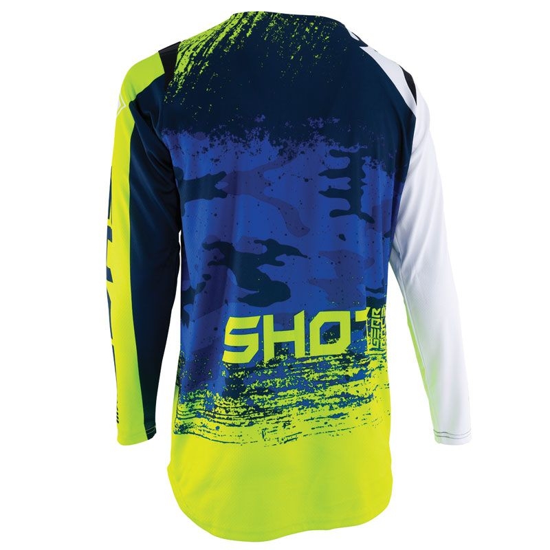 Tricou de motocros Shot CONTACT Counter albastru-fluo galben