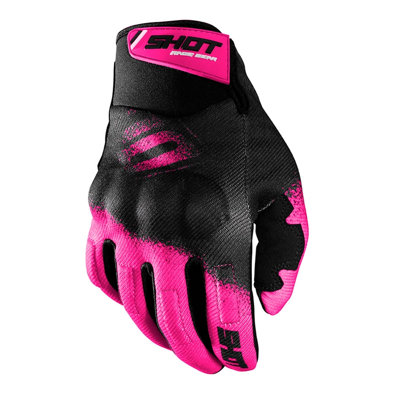Mănuși de motocross Shot DRIFT Smoke negru-fluo roz