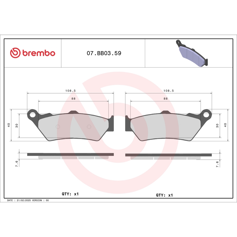 Placute de frana BREMBO GENUINE