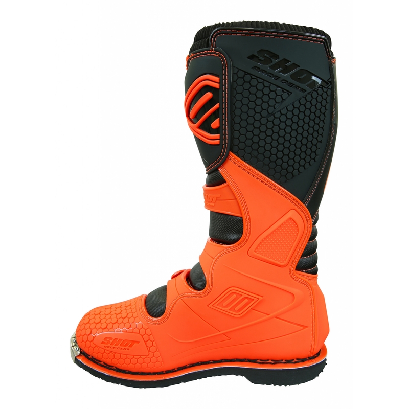 Shot X10 cizme de motocicletă negru-fluo portocaliu