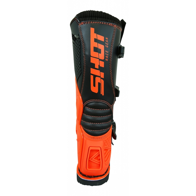 Shot X10 cizme de motocicletă negru-fluo portocaliu