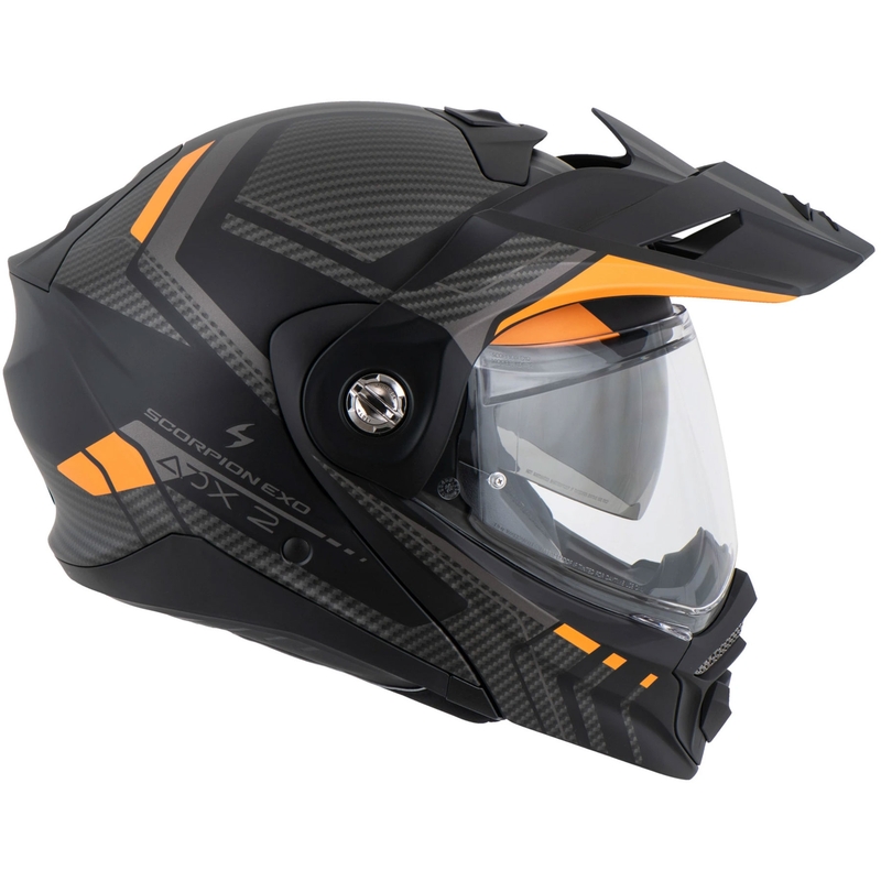 Cască de motocicletă rabatabilă Scorpion ADX-2 LEWIS negru-portocaliu mat