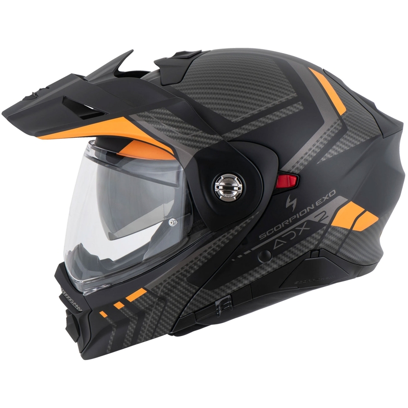 Cască de motocicletă rabatabilă Scorpion ADX-2 LEWIS negru-portocaliu mat