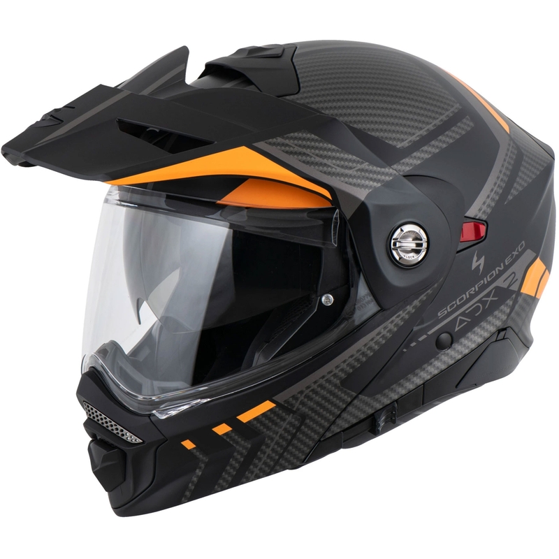 Cască de motocicletă rabatabilă Scorpion ADX-2 LEWIS negru-portocaliu mat