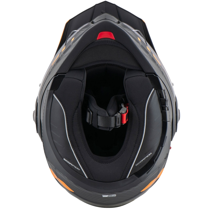 Cască de motocicletă rabatabilă Scorpion ADX-2 LEWIS negru-portocaliu mat