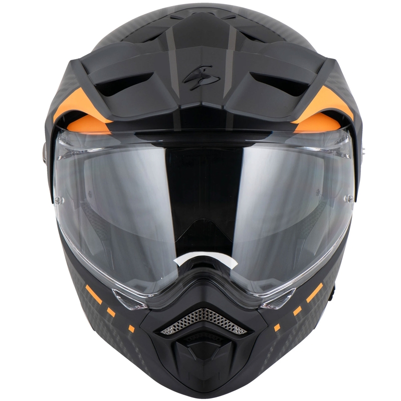 Cască de motocicletă rabatabilă Scorpion ADX-2 LEWIS negru-portocaliu mat