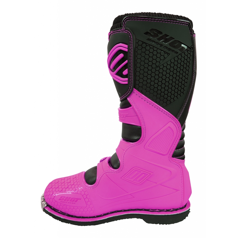 Shot X10 Negru-Fluo negru roz Cizme de motociclete lichidare