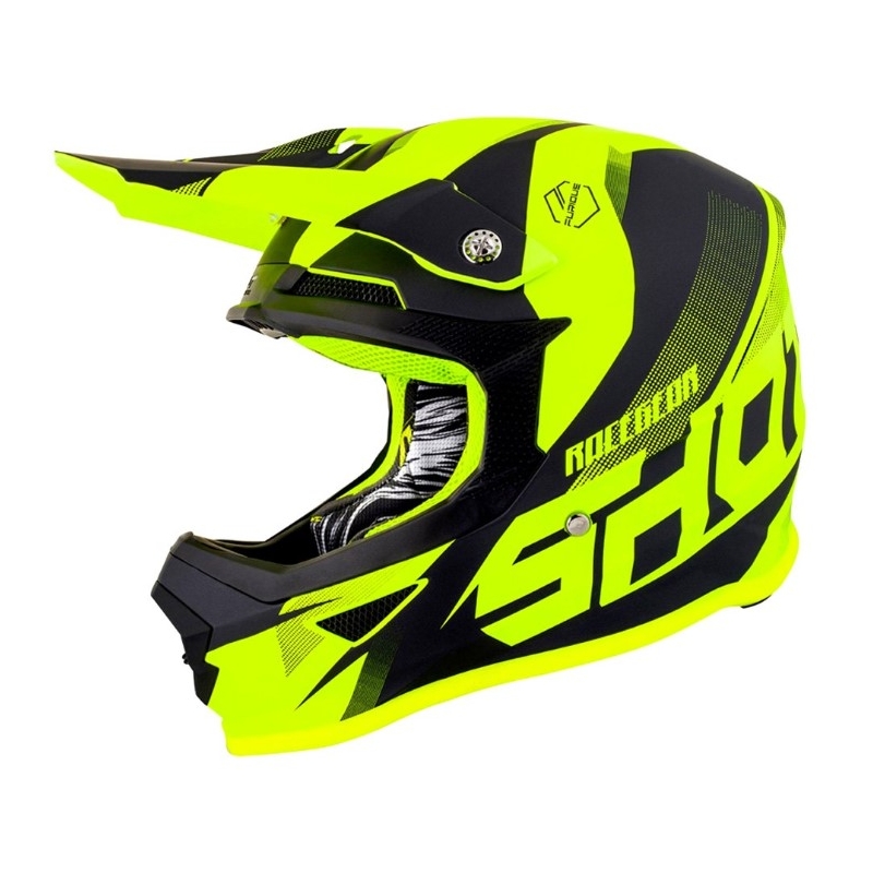 Casca de motocross pentru copii Shot Ultimate negru-fluo galben lichidare