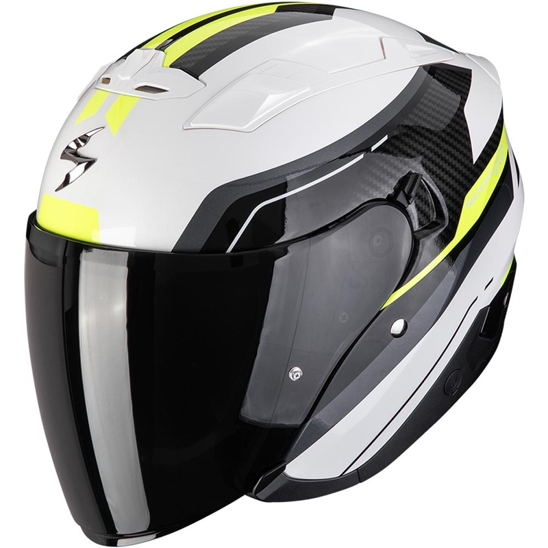 Cască de motocicletă Scorpion EXO-230 Hipe, culoare alb-negru-galben fluo