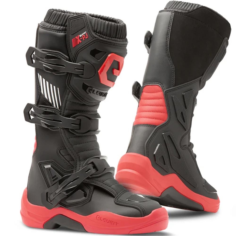 Ghete Motocross Eleveit X-Peak pentru Copii Negru-Roșu