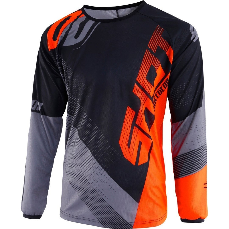 Tricoul de motocros pentru copii Shot DEVO Ultimate negru-fluo portocaliu