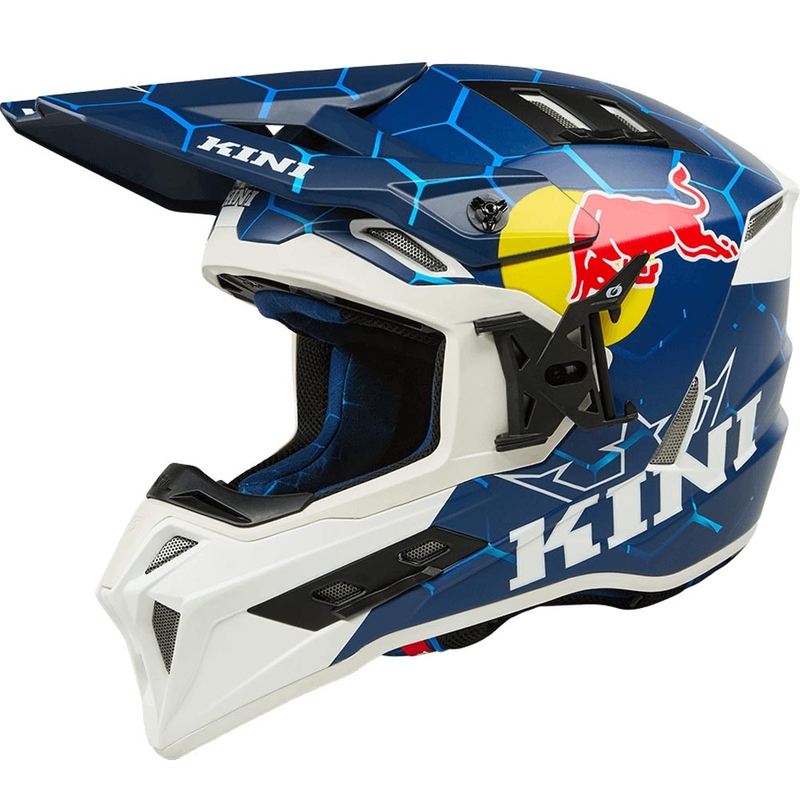 Cască motocross KINI Red Bull EXC albastru-alb