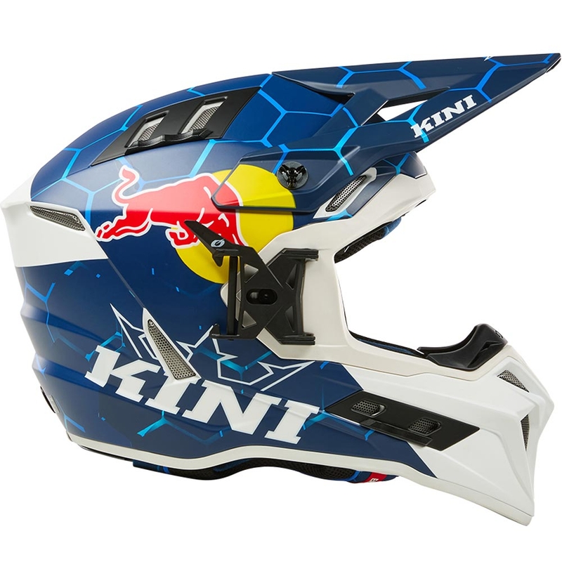 Cască motocross KINI Red Bull EXC albastru-alb