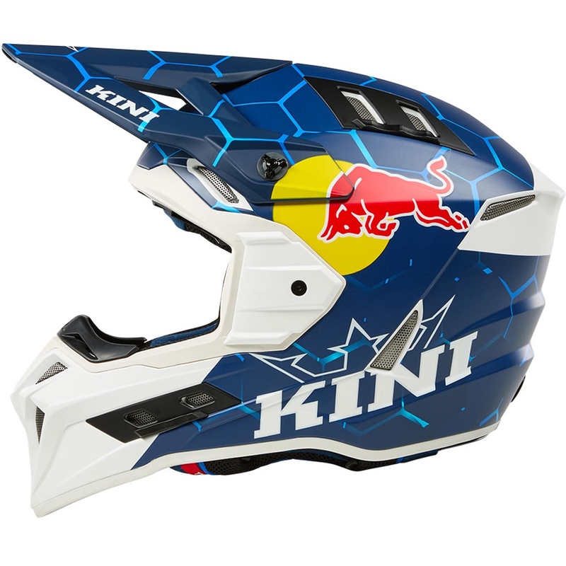 Cască motocross KINI Red Bull EXC albastru-alb